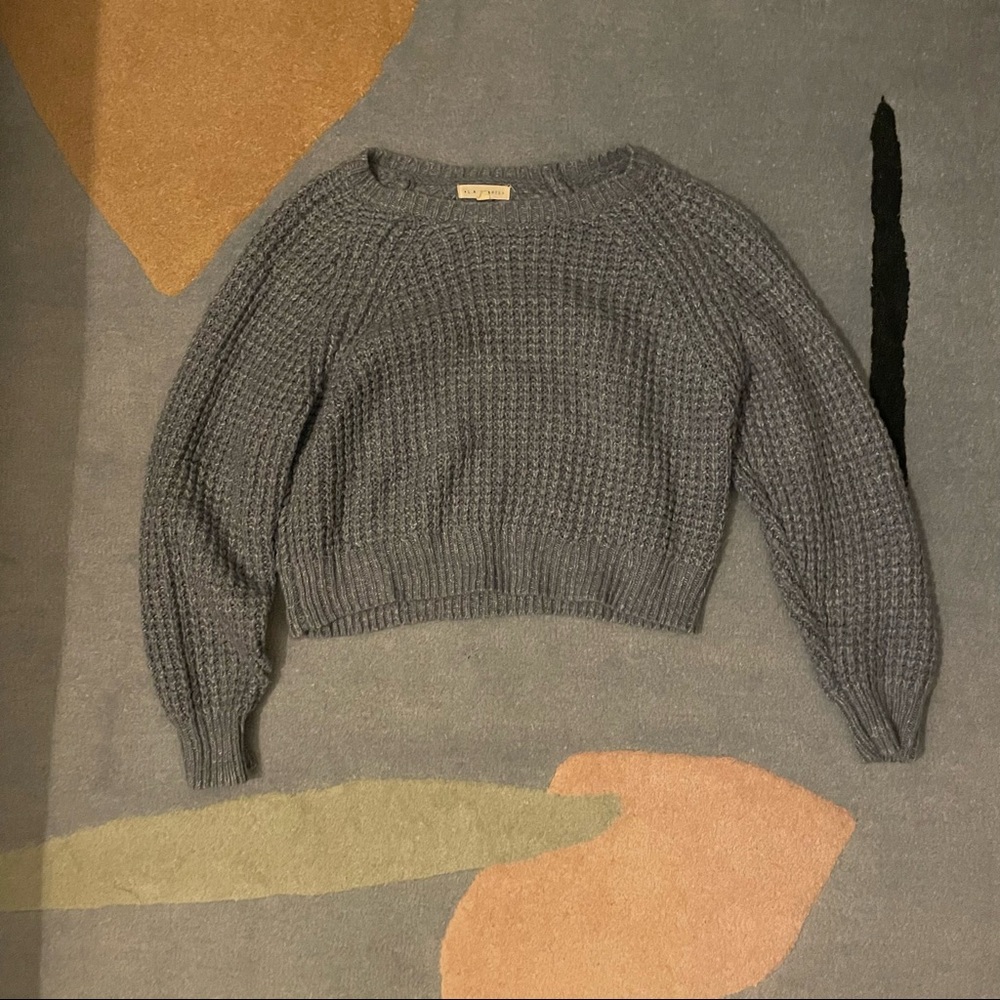 Grey blue knit sweater
